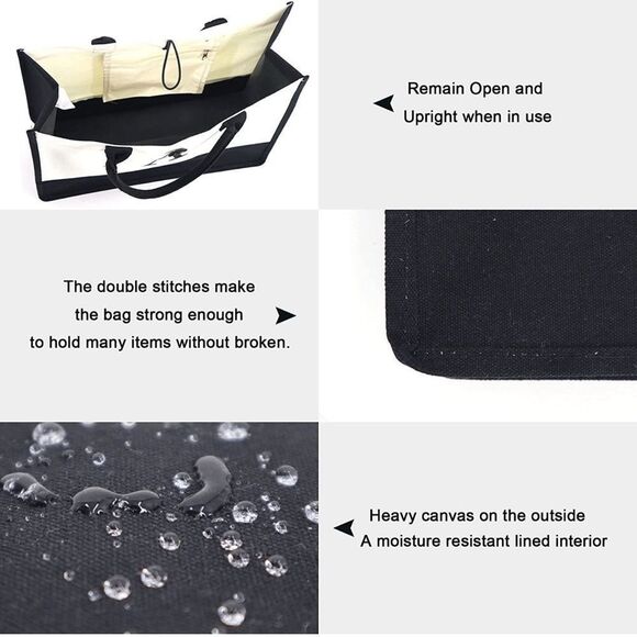 NWT Wool + Pepper Co. Large CUSTOM Initial Canvas Tote Bag - Picture 3 of 3